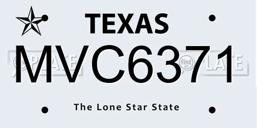 MVC6371 Texas License Plate