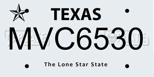MVC6530 Texas License Plate