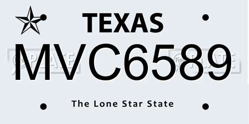 MVC6589 Texas License Plate