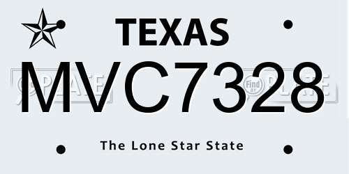 MVC7328 Texas License Plate