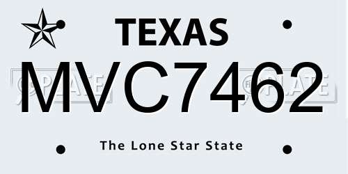 MVC7462 Texas License Plate