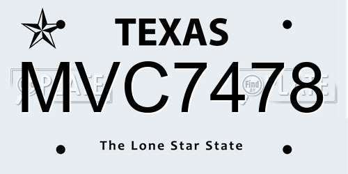 MVC7478 Texas License Plate