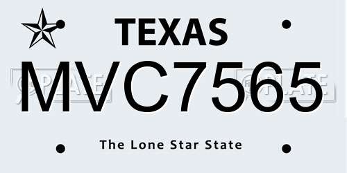 MVC7565 Texas License Plate