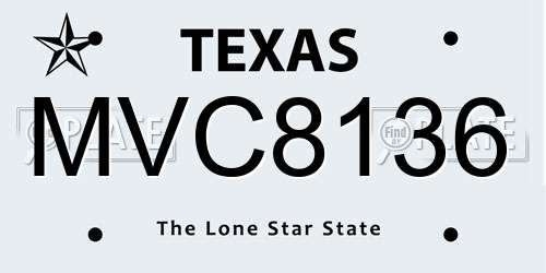 MVC8136 Texas License Plate