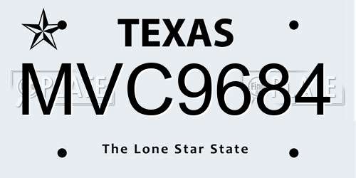 MVC9684 Texas License Plate