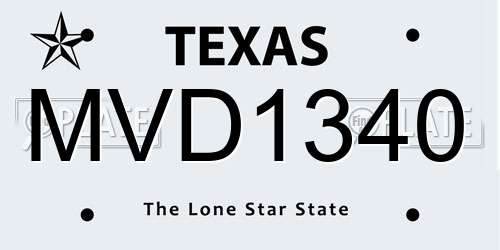 MVD1340 Texas License Plate