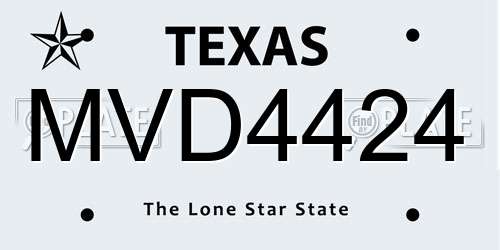 MVD4424 Texas License Plate