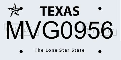 MVG0956 Texas License Plate