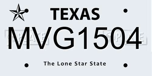 MVG1504 Texas License Plate