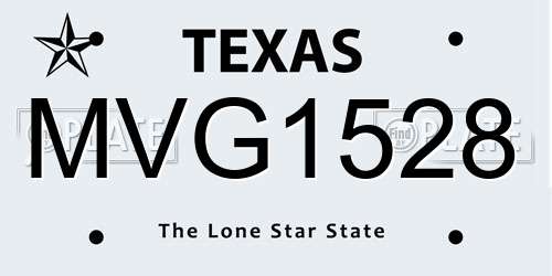 MVG1528 Texas License Plate