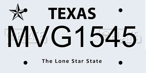 MVG1545 Texas License Plate