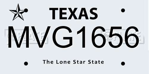 MVG1656 Texas License Plate