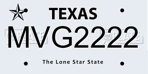 MVG2222 Texas License Plate