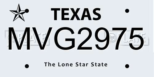 MVG2975 Texas License Plate