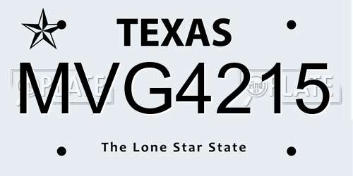 MVG4215 Texas License Plate