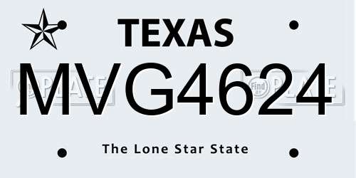 MVG4624 Texas License Plate