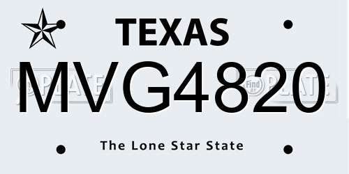MVG4820 Texas License Plate