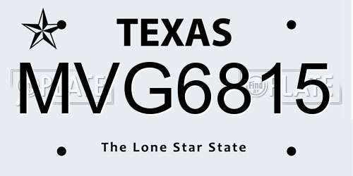MVG6815 Texas License Plate