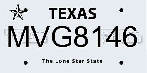 MVG8146 Texas License Plate