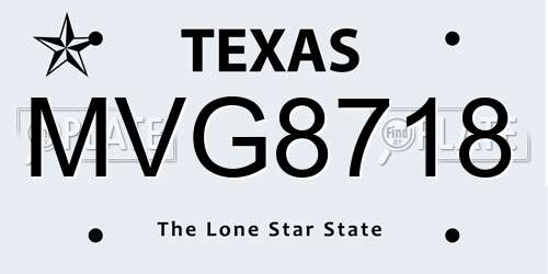 MVG8718 Texas License Plate