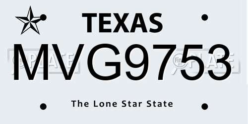 MVG9753 Texas License Plate