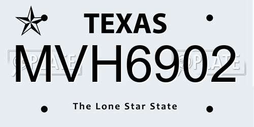 MVH6902 Texas License Plate