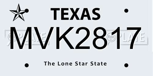 MVK2817 Texas License Plate