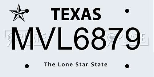 MVL6879 Texas License Plate