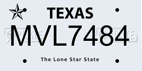 MVL7484 Texas License Plate