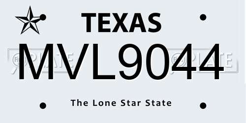 MVL9044 Texas License Plate