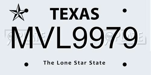 MVL9979 Texas License Plate