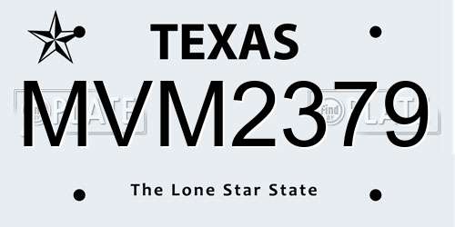 MVM2379 Texas License Plate