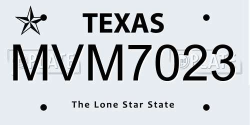 MVM7023 Texas License Plate