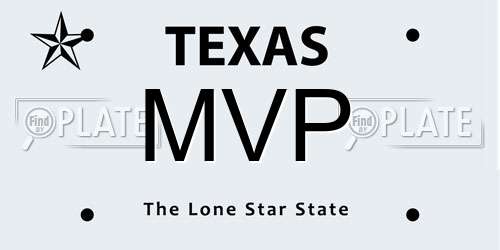 MVP Texas License Plate