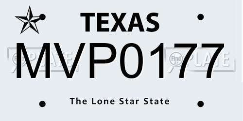 MVP0177 Texas License Plate