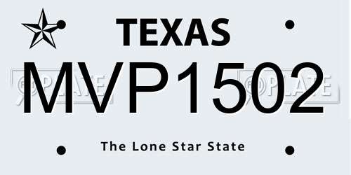 MVP1502 Texas License Plate