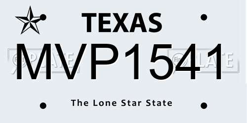 MVP1541 Texas License Plate