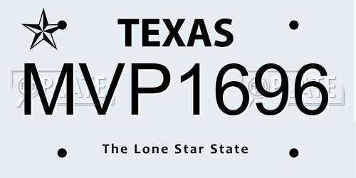 MVP1696 Texas License Plate