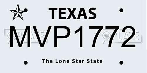MVP1772 Texas License Plate