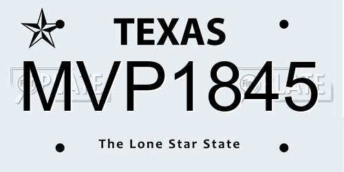 MVP1845 Texas License Plate