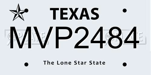 MVP2484 Texas License Plate