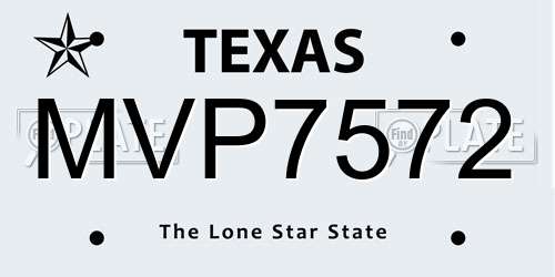 MVP7572 Texas License Plate