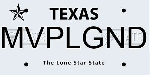 MVPLGND Texas License Plate