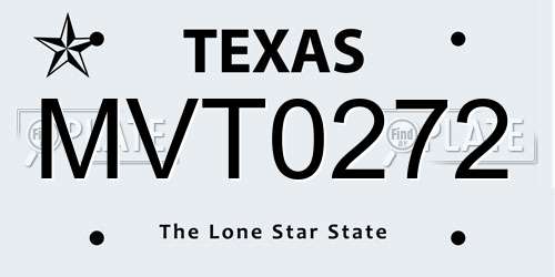 MVT0272 Texas License Plate