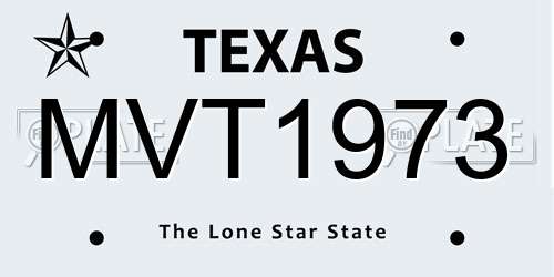 MVT1973 Texas License Plate