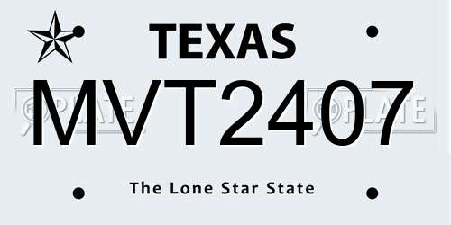 MVT2407 Texas License Plate