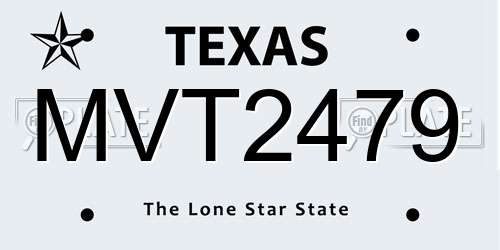 MVT2479 Texas License Plate