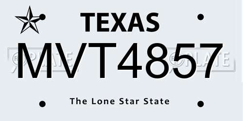 MVT4857 Texas License Plate