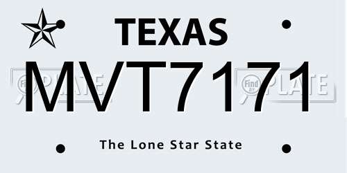 MVT7171 Texas License Plate