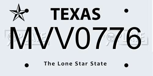 MVV0776 Texas License Plate